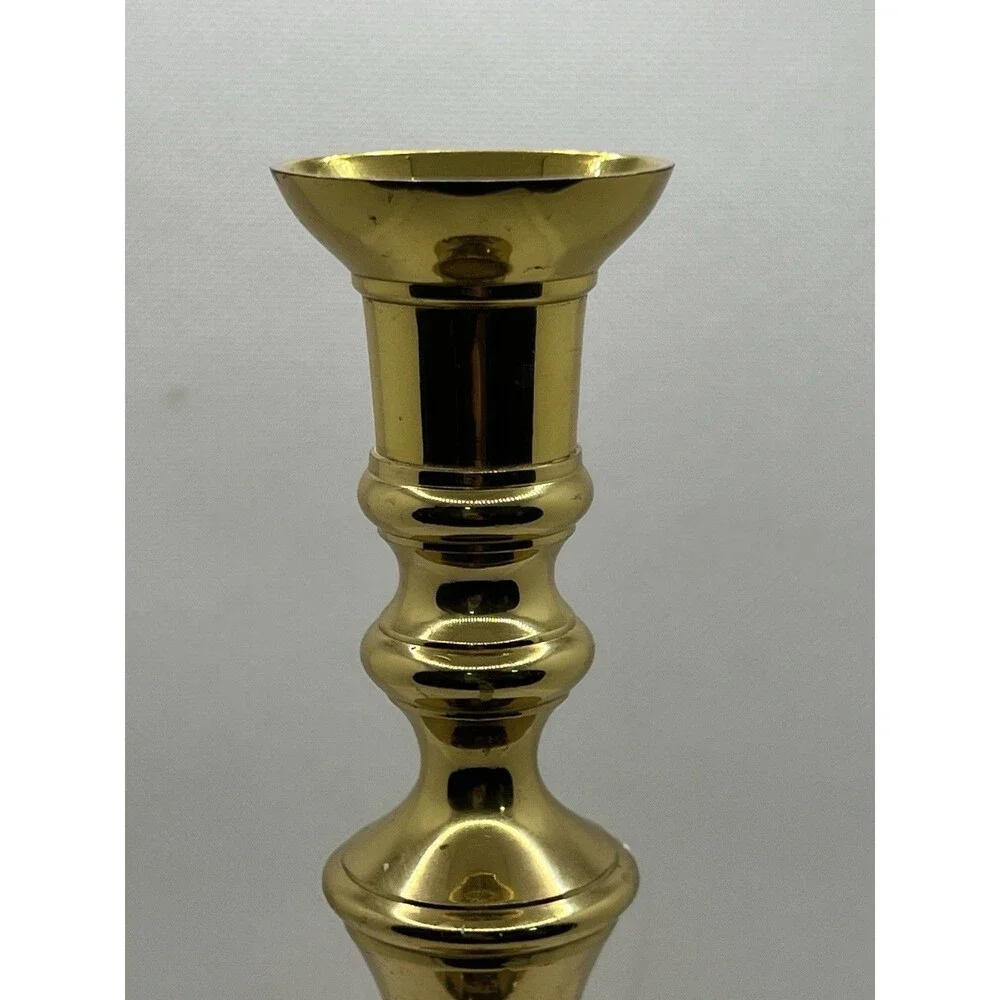 Single Polished Brass Candlestick Candle Holder 8.5